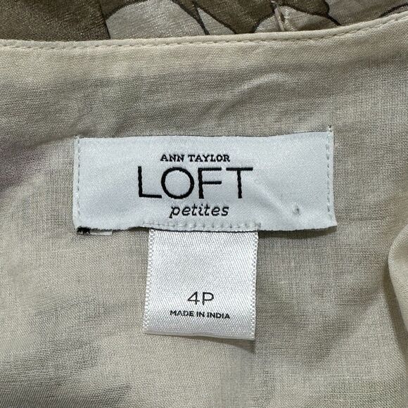 Ann Taylor LOFT Petites Women's 4P Silk Blend Floral A-Line Empire Waist Dress - Picture 3 of 11